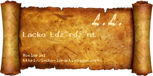 Lacko Lóránt névjegykártya