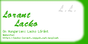 lorant lacko business card