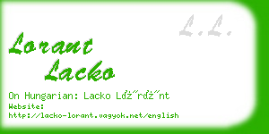 lorant lacko business card